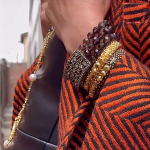 French Kande FDL 24K Gold Plated Classic Crystal Diamond Bangle Bracelet